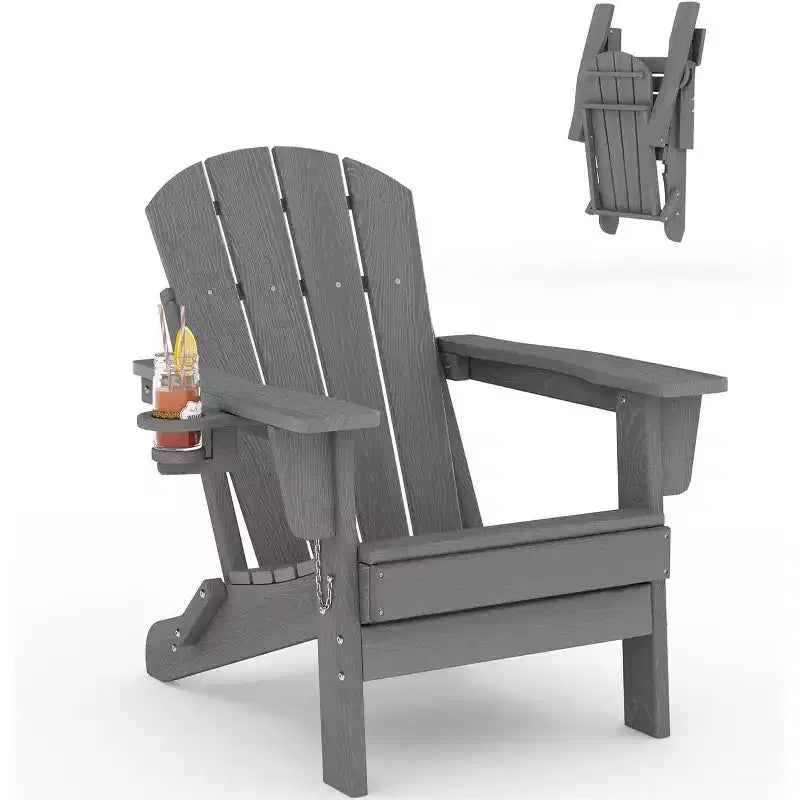 Chaise de patio extérieure, capacité de 172 kg, assise confortable, pliable, pour terrasse, pelouse, jardin