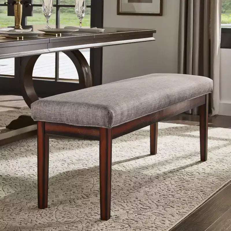 Banc rembourré finition espresso Quinby