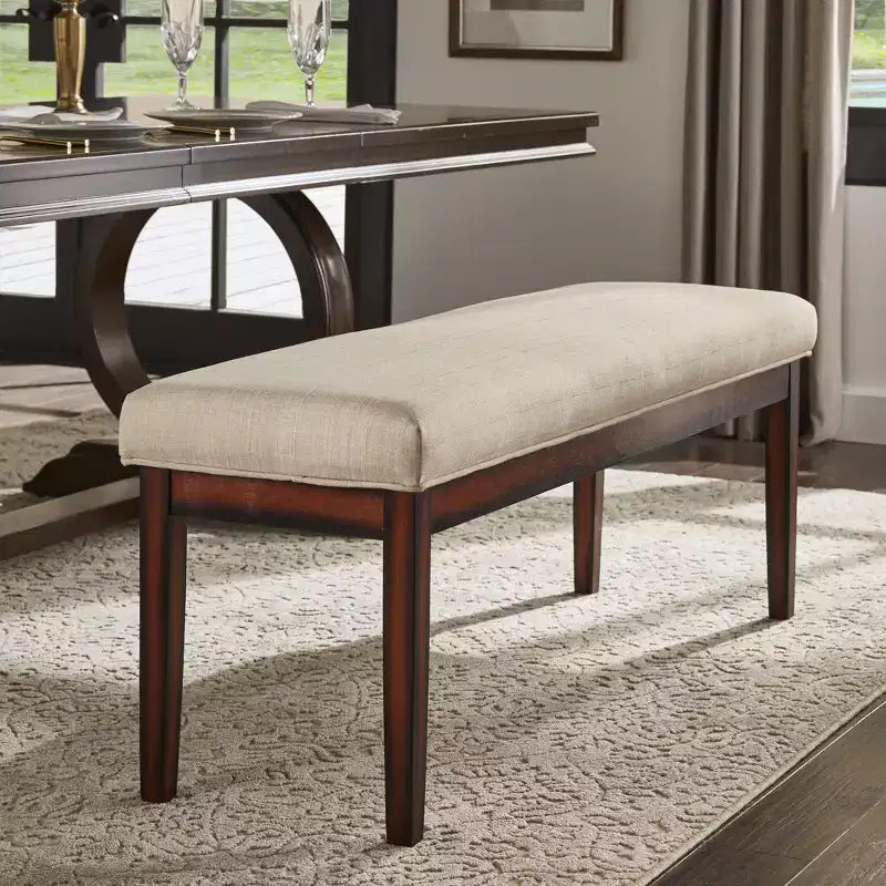 Banc rembourré finition espresso Quinby
