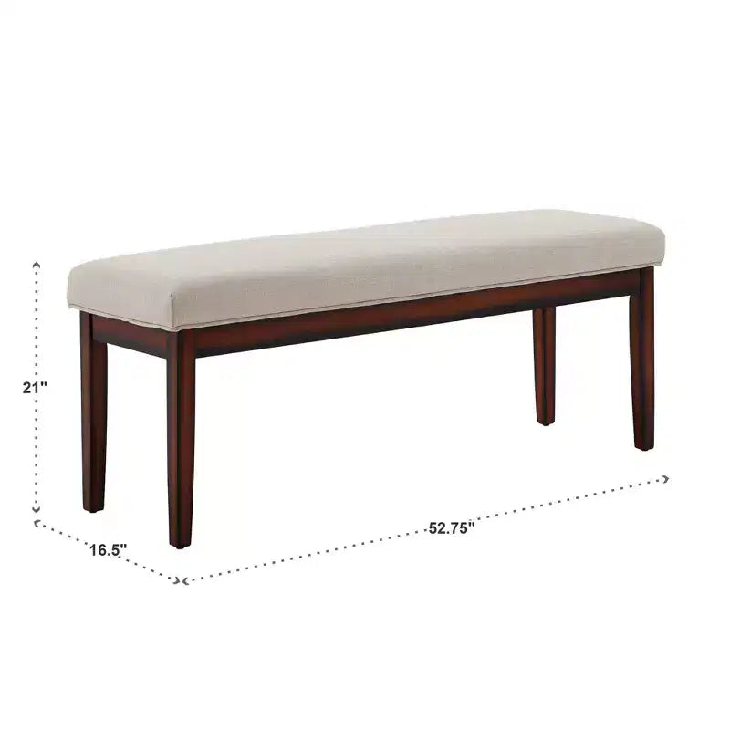 Banc rembourré finition espresso Quinby