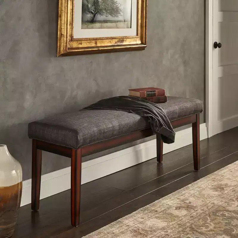 Banc rembourré finition espresso Quinby