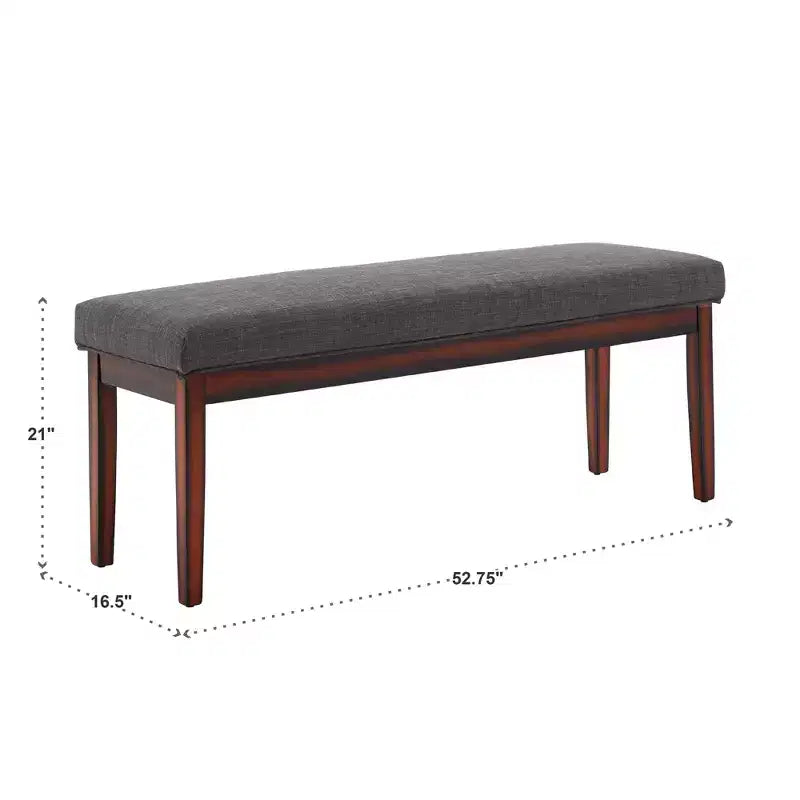 Banc rembourré finition espresso Quinby