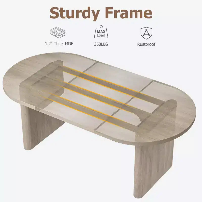 Table à Manger Ovale pour 6-8 Personnes, Grande Table de Cuisine Longue avec Base en Bois Épaisse et Robuste, Table de Salle à Manger de Style Ferme (160 cm de long)