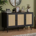 Coolmee 47.2 Rattan Buffet Cabinet with Storage, Modern Sideboard with Adjustable Shelves, Coffee Bar Credenza for Kitchen Living Room Entryway
