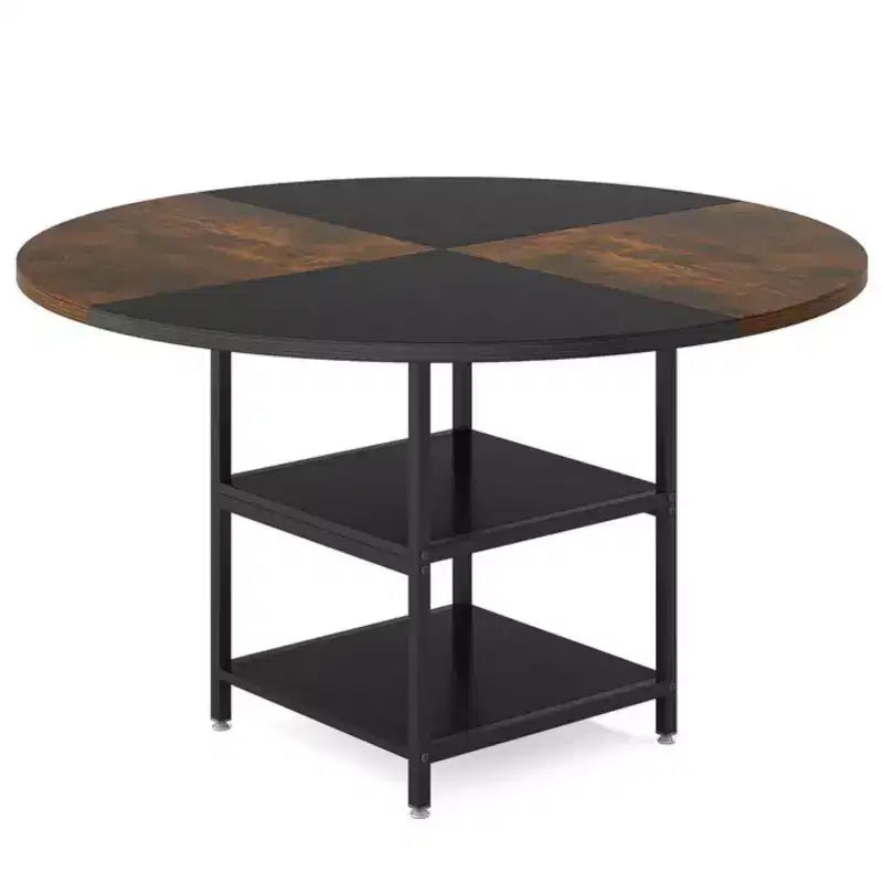 Table de salle à manger ronde Hawthorne de 47 pouces avec étagère de rangement intégrée