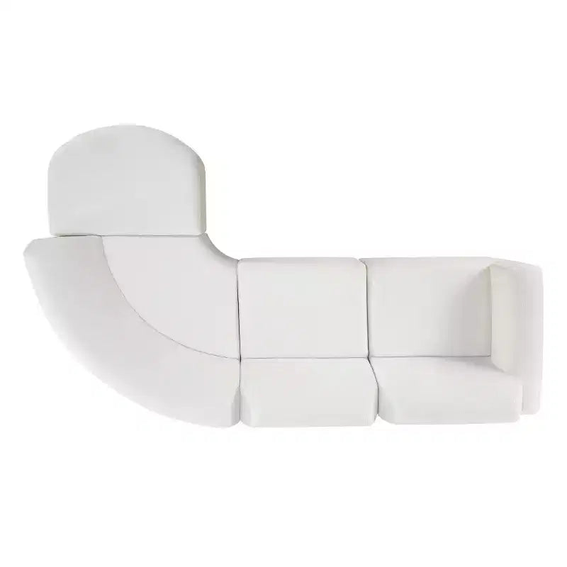 111 Canapé d'angle moderne en forme de L avec pouf, canapé rembourré à assise profonde, canapé 3 places pour salon et salle de séjour