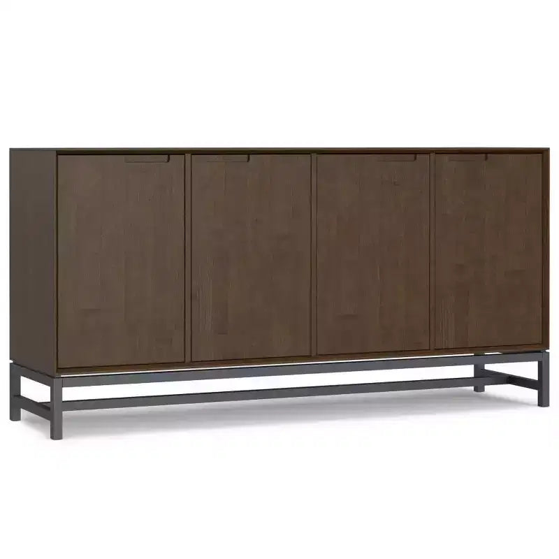 WyndenHall Devlin 4 Door Sideboard Buffet Walnut Brown