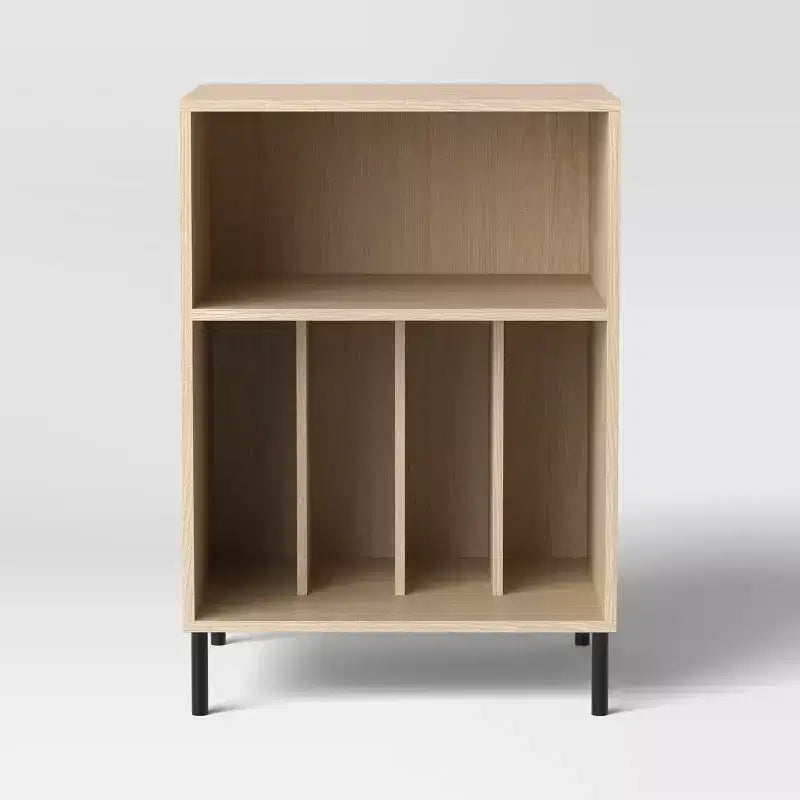 Meuble tour de disque en métal et bois naturel - ™