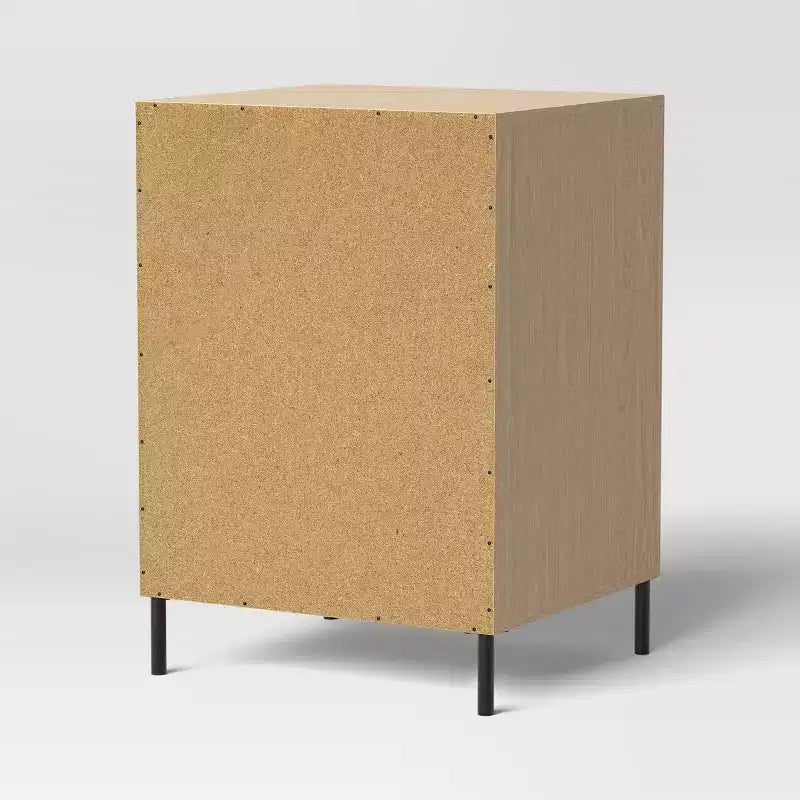 Meuble tour de disque en métal et bois naturel - ™