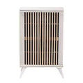 Baxton Studio Simona Wood 2 Door Storage Cabinet: Mid-Century Design, 4 Shelves, Angled Legs