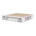South Shore King Flexible Storage Platform Bed with Baskets Pure White