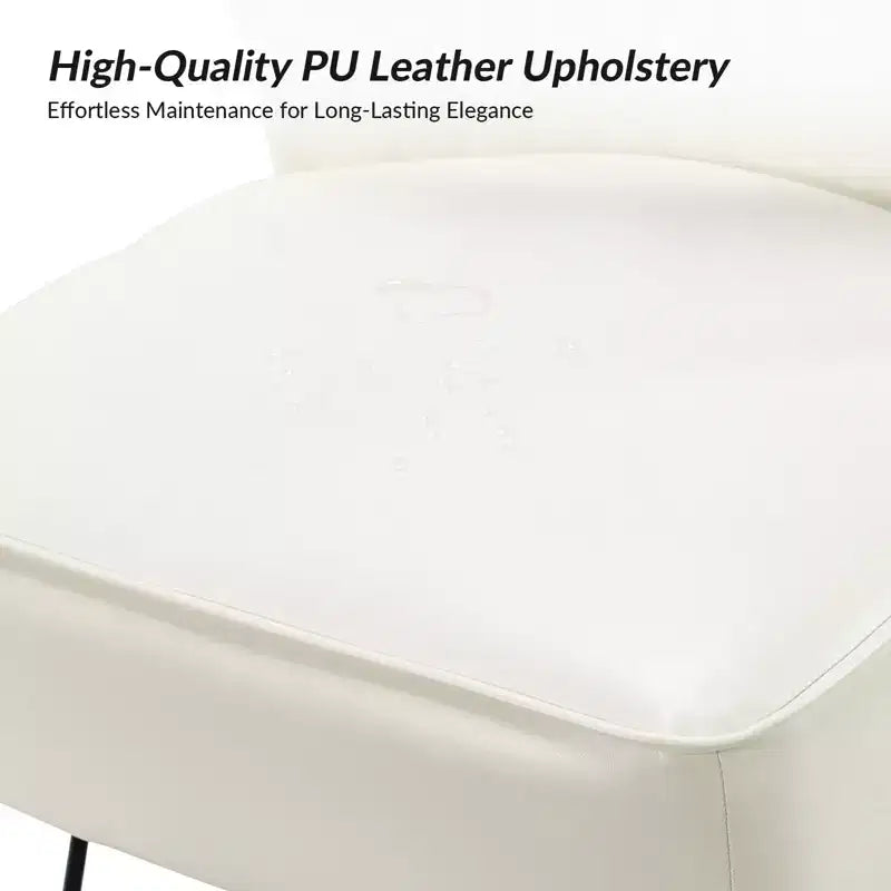 Lot de 2 chaises d'appoint Eustacio Mid-back en similicuir touffeté avec piètement en métal