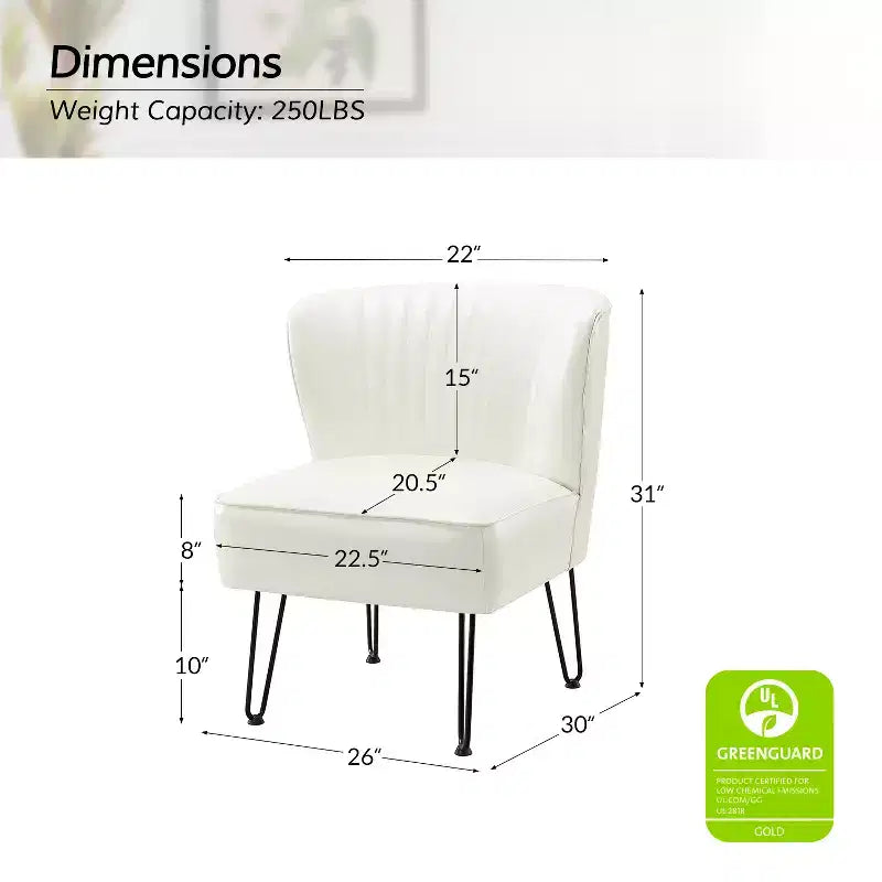 Lot de 2 chaises d'appoint Eustacio Mid-back en similicuir touffeté avec piètement en métal