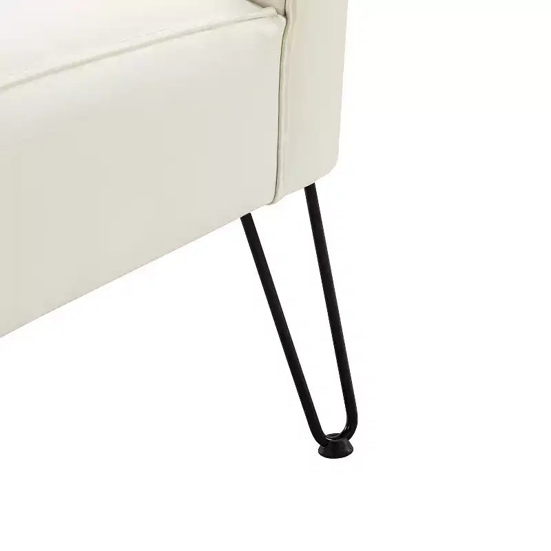 Lot de 2 chaises d'appoint Eustacio Mid-back en similicuir touffeté avec piètement en métal