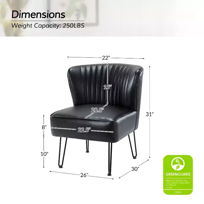 Lot de 2 chaises d'appoint Eustacio Mid-back en similicuir touffeté avec piètement en métal