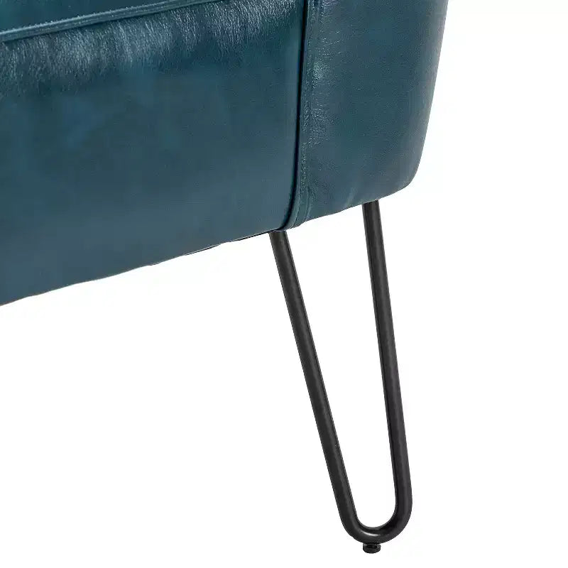 Lot de 2 chaises d'appoint Eustacio Mid-back en similicuir touffeté avec piètement en métal