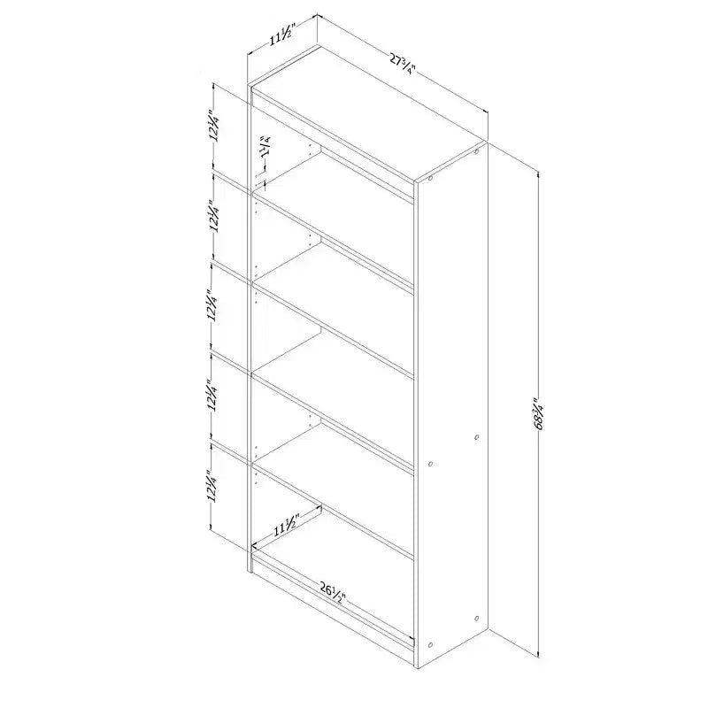 Bibliothèque décorative à 5 étagères de 174,6 cm