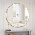 Wall Mirror, 39 Inch/42 Inch Circular Home Decor Farmhouse Metal Framed Mirror, Round Vanity Dressing Mirrors