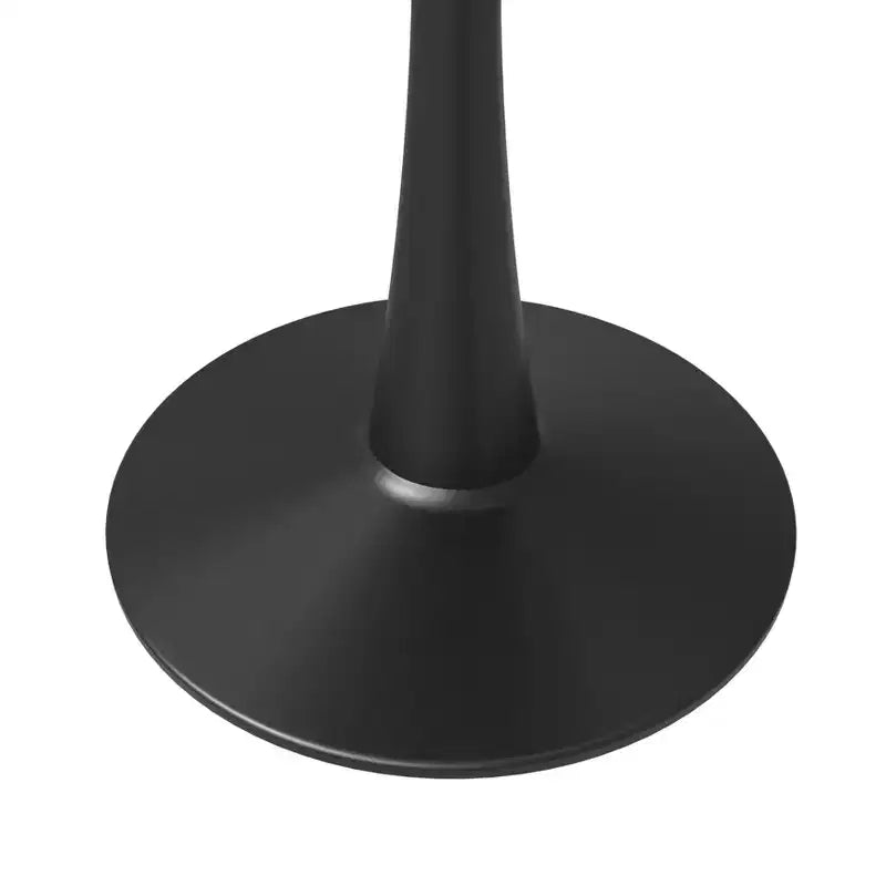 Table à manger ronde Bristol 31, plateau en pierre frittée, pied colonne en acier noir, table d'appoint de café pour la cuisine et les petits espaces