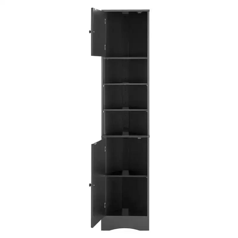 Meuble d'angle de salle de bain haut de 67 pouces, meuble de rangement au sol autoportant avec étagères réglables, organisateur de placard étroit pour salle de bain, cuisine, salon